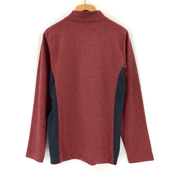 Asics NWT Mens' Heathered Red Cold Weather 1/4 Zip Long Sleeve Shirt, Medium - Picture 7 of 15